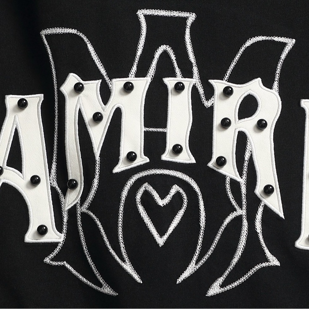 AMIRI Black Tee with White Graphic Logo - Picture 2 of 9